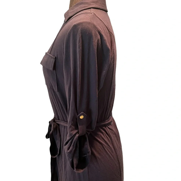 Brooks Brothers Navy Snap Front Jersey Shirt Dress Size Small - Picture 4 of 7